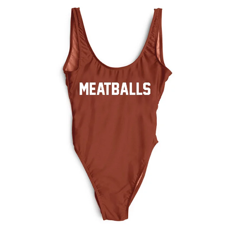 Women's Sleeveless Backless One - Pieces in Black with Cut - Out Details for a Sexy Beach LookMEATBALLS [SWIMSUIT]