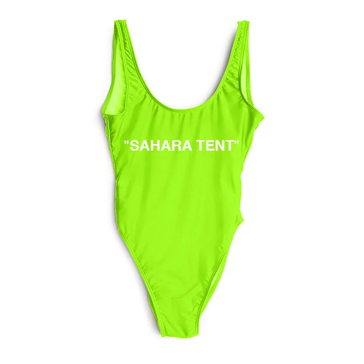 Women's Long - Length One - Pieces in Gray with Asymmetric Hem for a Contemporary and Fashionable Look"SAHARA TENT" [SWIMSUIT]