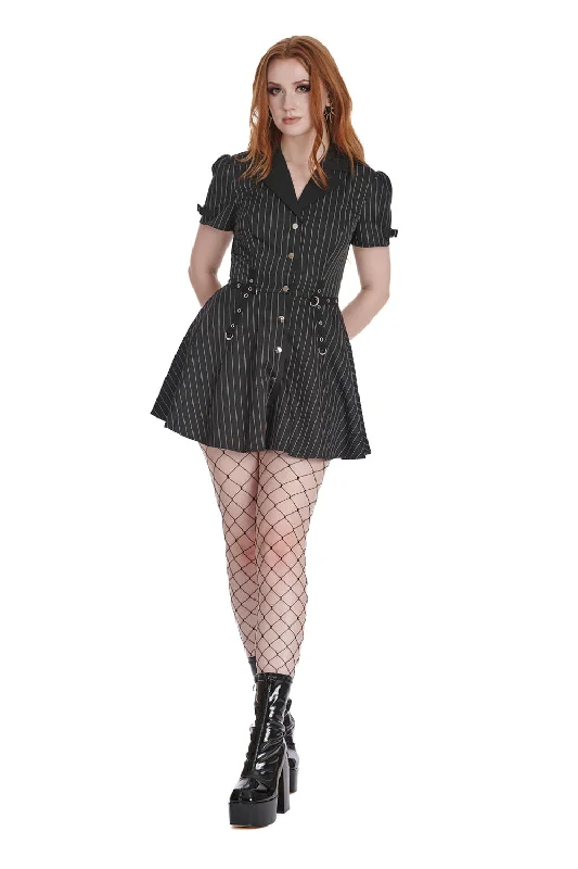 Plus size velvet holiday dress for a luxurious feelBlack Core Button Up Dress
