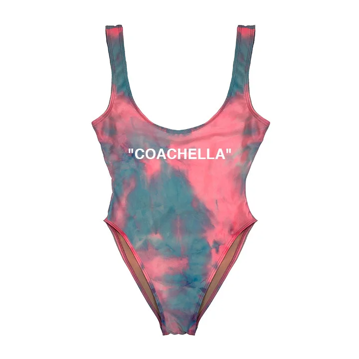 Plus Size Women's Button - Down One - Pieces in Light Blue for a Casual and Comfortable Day Out"COACHELLA"  [SWIMSUIT]