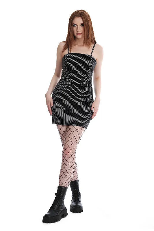 Plus size A - line cocktail dress with a flattering silhouetteBeatriz Pinstripe Mini Dress Plus size A - line cocktail dress with a flattering silhouetteBeatriz Pinstripe Mini Dress