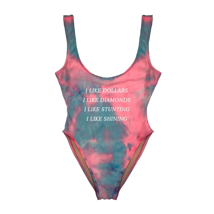 Women's Sleeveless One - Pieces in Yellow with Floral Appliques for a Cheerful and Spring - Like LookI LIKE DOLLARS I LIKE DIAMONDS I LIKE STUNTING I LIKE SHINING [SWIMSUIT]