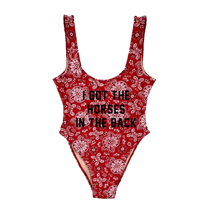 Women's Cargo - Style One - Pieces in Khaki with Pockets for a Practical and Stylish Outdoor LookI GOT THE HORSES IN THE BACK [SWIMSUIT]