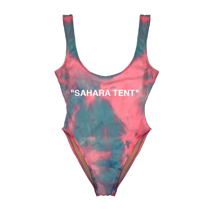 Plus Size Women's Boho - Style One - Pieces in Multicolor with Tassels for a Festival Vibe"SAHARA TENT" [SWIMSUIT]