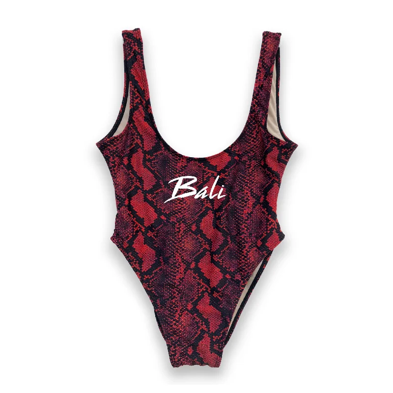 Women's Metallic One - Pieces in Silver for a Shiny and Eye - Catching Night OutfitBALI // NEW WILD THING FONT [SWIMSUIT]