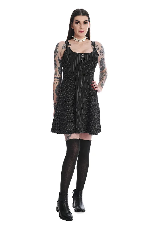 Plus size tiered ruffle dress for a feminine and playful vibeBellona Pinstripe Dress Plus size tiered ruffle dress for a feminine and playful vibeBellona Pinstripe Dress