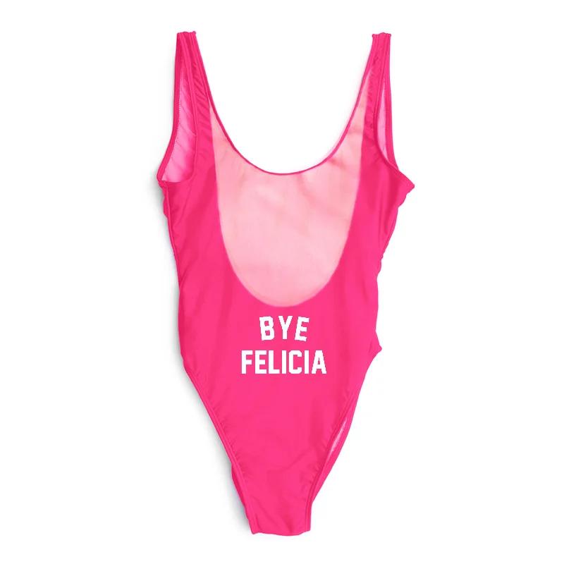 Women's Sleeveless One - Pieces in Yellow with Floral Appliques for a Cheerful and Spring - Like LookBYE FELICIA  // BUTT PRINT [SWIMSUIT]