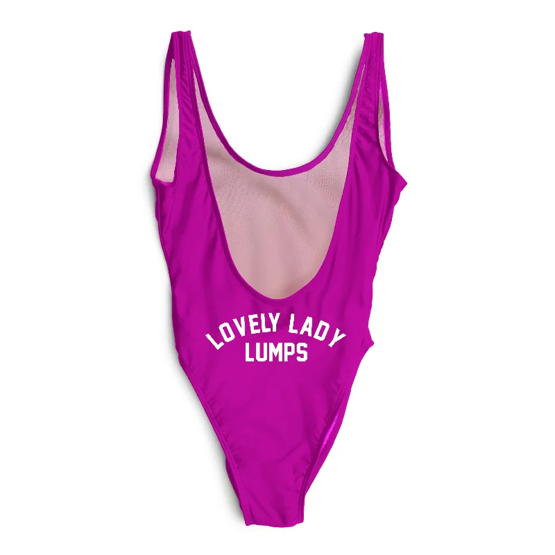 Plus Size Women's Wrap - Style One - Pieces in Burgundy with Belt for a Figure - Flattering OptionLOVELY LADY LUMPS // BUTT PRINT [SWIMSUIT]