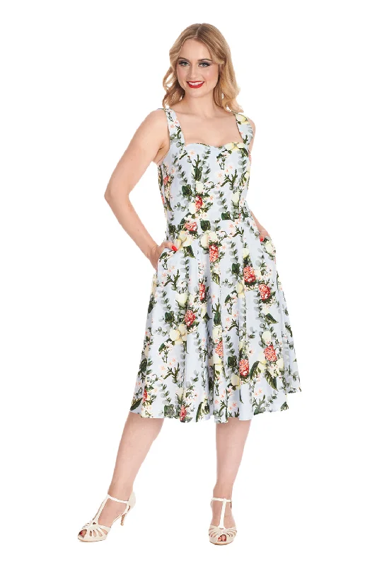 Plus size formal evening gown with intricate beadingBloom Swing Halter Dress