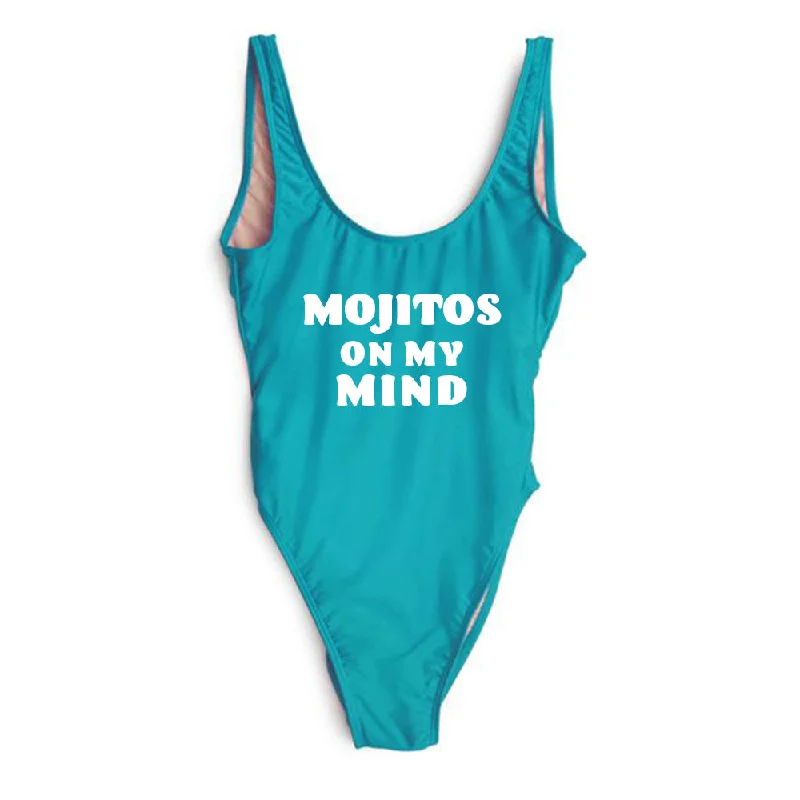 Women's Sequined Mini One - Pieces in Gold for a Glamorous New Year's Eve PartyMOJITOS ON MY MIND [SWIMSUIT]
