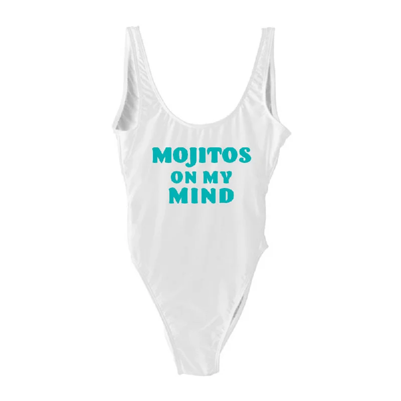 Women's Sleeveless Backless One - Pieces in Black with Cut - Out Details for a Sexy Beach LookMOJITOS ON MY MIND [SWIMSUIT]
