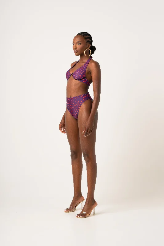 Tropical - themed bikini for a vacation - ready beach outfitAMINAH High Rise Bikini Bottom Tropical - themed bikini for a vacation - ready beach outfitAMINAH High Rise Bikini Bottom