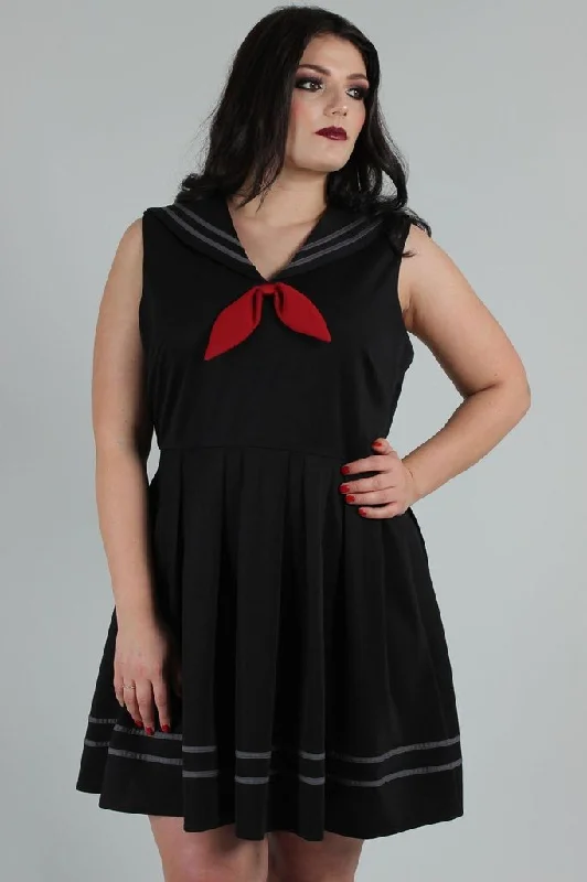 Plus size printed maxi dress with pockets for added convenienceSailor Goth Dress