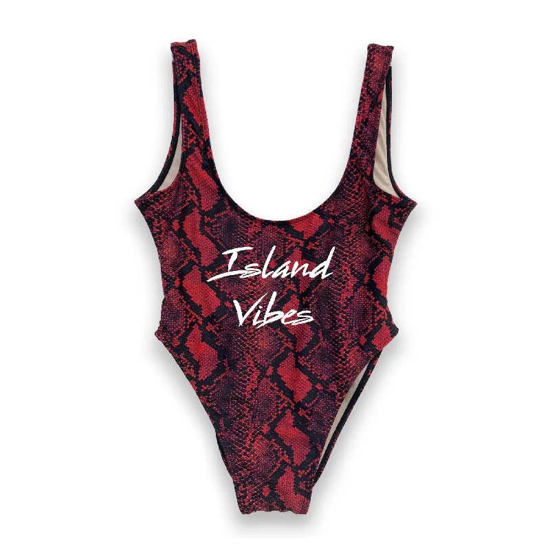 Plus Size Women's Animal Print One - Pieces in Leopard for a Bold and Trendy StatementISLAND VIBES // NEW WILD THING FONT [SWIMSUIT]