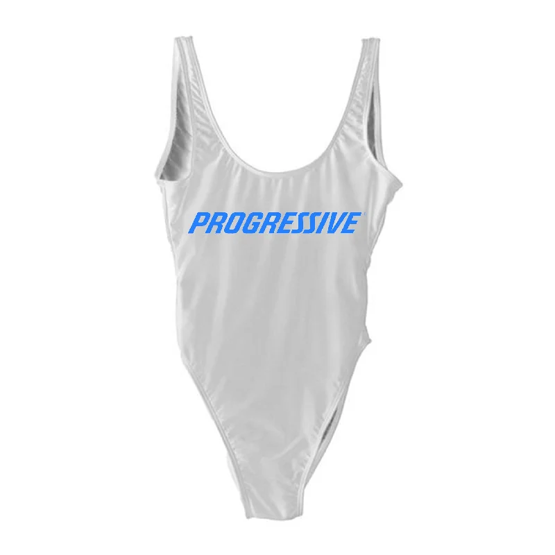 Women's Sheer Paneled One - Pieces in White for a Delicate and Elegant Evening AppearancePROGRESSIVE [SWIMSUIT]