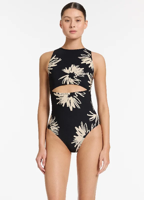 Plus Size Women's Ruffled Hem One - Pieces in Pink for a Feminine and Flirty Summer OutfitZoa Cut Out Clip Back One Piece - Black Plus Size Women's Ruffled Hem One - Pieces in Pink for a Feminine and Flirty Summer OutfitZoa Cut Out Clip Back One Piece - Black