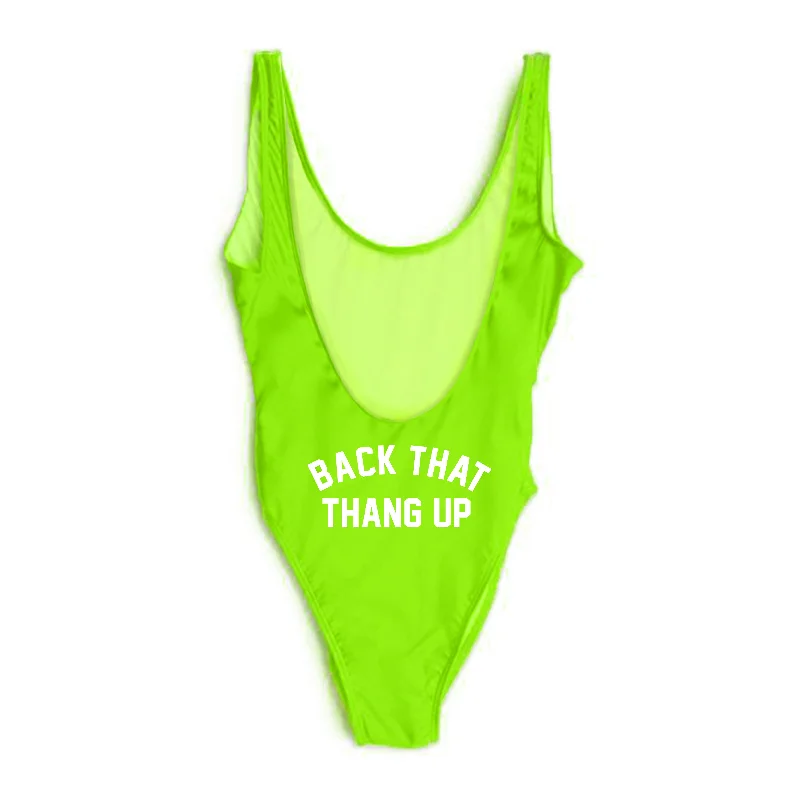 Women's Long - Length One - Pieces in Gray with Asymmetric Hem for a Contemporary and Fashionable LookBACK THAT THANG UP // BUTT PRINT [SWIMSUIT]