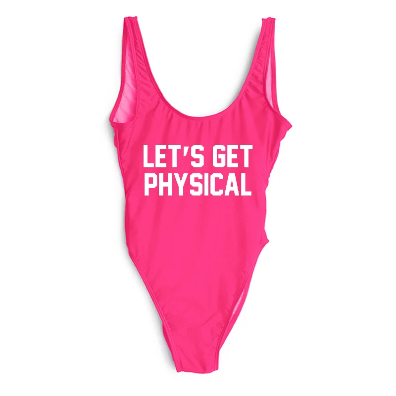 Women's Long - Length One - Pieces in Gray with Asymmetric Hem for a Contemporary and Fashionable LookLET'S GET PHYSICAL [SWIMSUIT]