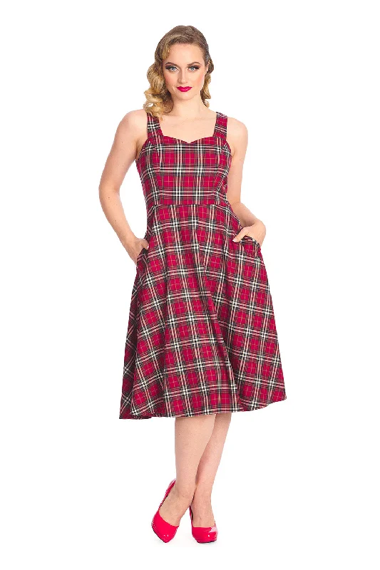 Plus size bohemian - style midi dress for a casual - chic lookCheck Swing Dress