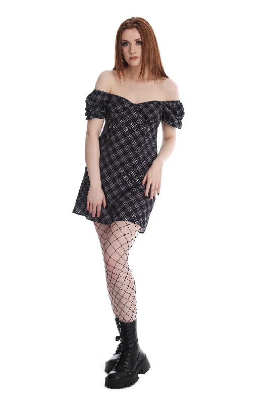 Plus size empire - waist maternity - friendly dressJuliet Plaid Dress