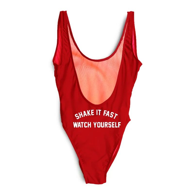 Plus Size Women's Ruffled Hem One - Pieces in Pink for a Feminine and Flirty Summer OutfitSHAKE IT FAST WATCH YOURSELF // BUTT PRINT [SWIMSUIT]