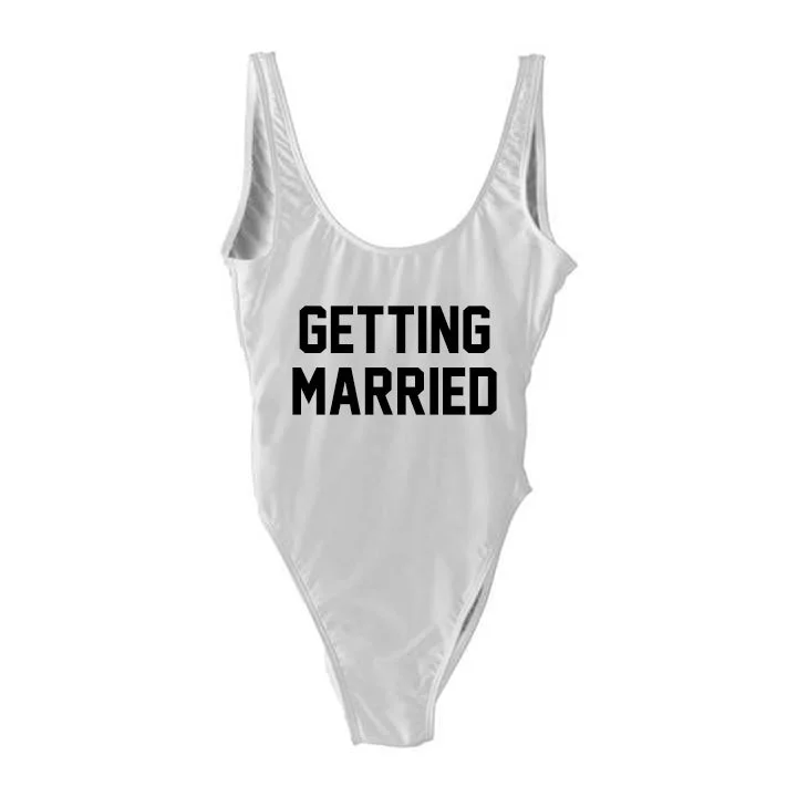 Women's Metallic One - Pieces in Silver for a Shiny and Eye - Catching Night OutfitGETTING MARRIED [SWIMSUIT]