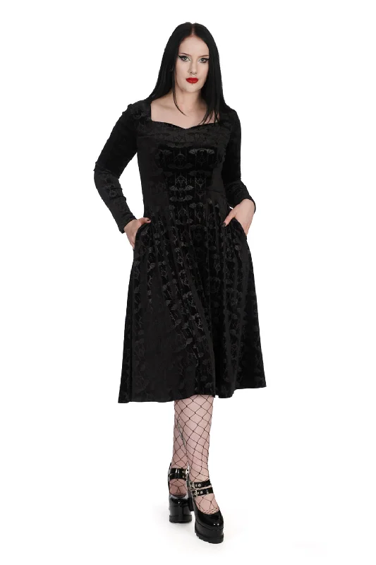 Plus size bohemian - style midi dress for a casual - chic lookVelvet Bat Fit & Flare Dress Plus size bohemian - style midi dress for a casual - chic lookVelvet Bat Fit & Flare Dress