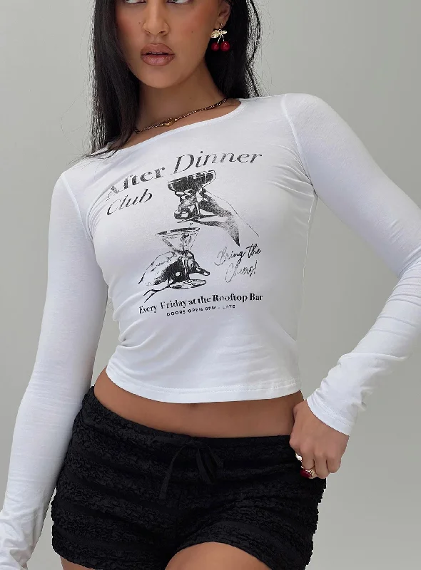 Puffer - Sleeve Women Long Sleeve Top for a Fashion - Forward LookPoesia Long Sleeve Top White Puffer - Sleeve Women Long Sleeve Top for a Fashion - Forward LookPoesia Long Sleeve Top White