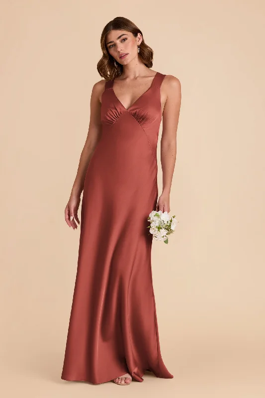 Maternity dress for a baby's first visit to the pool Veronica Matte Satin Dress - Spice Maternity dress for a baby's first visit to the pool Veronica Matte Satin Dress - Spice