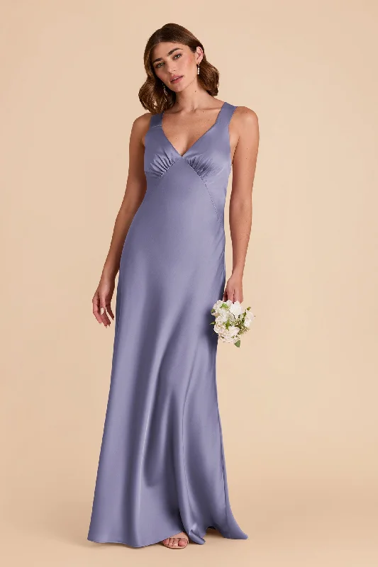 Maternity dress for a baby's first visit to the children's garden Veronica Matte Satin Dress - Wisteria Maternity dress for a baby's first visit to the children's garden Veronica Matte Satin Dress - Wisteria