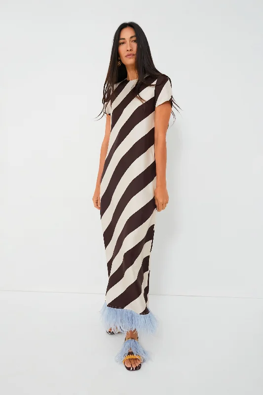 Midi dresses with tiered skirts for a bohemian festival look Veneziana Swing Dress with Feathers