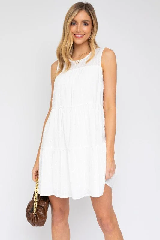 Mini dresses with tassel accents for a fun touch Sleeveless Tiered Mini Dress