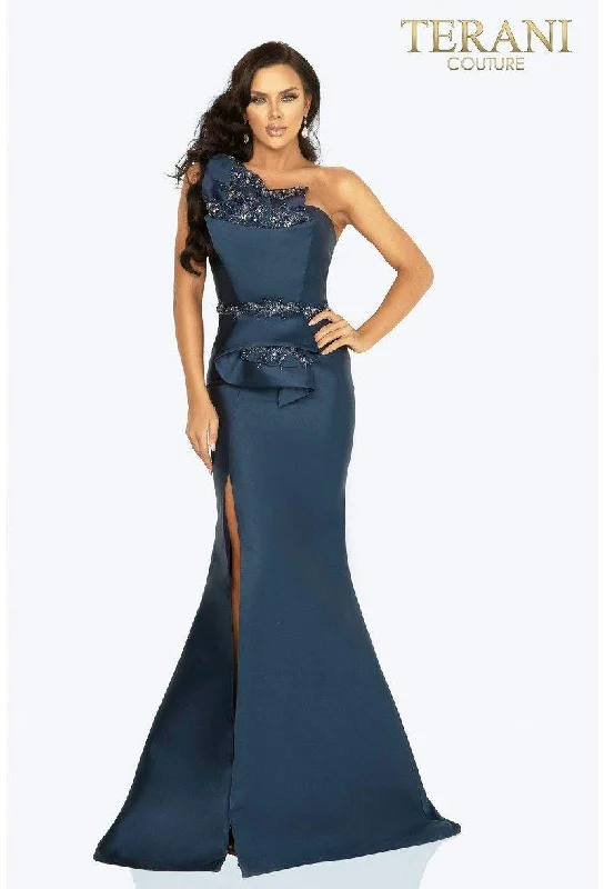 Maternity dress for a baby's first train journey Terani Couture 2011E2103 Long One Shoulder Formal Gown Maternity dress for a baby's first train journey Terani Couture 2011E2103 Long One Shoulder Formal Gown