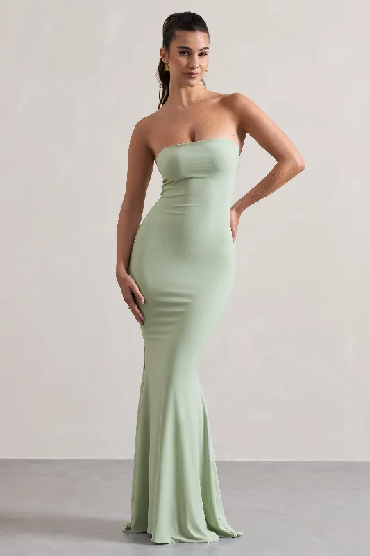 Short - length wedding dresses with a flirty skirt Sleeveless wedding guest dresses with ruffled hems Ceremony | Pale Green Bandeau Maxi Dress Short - length wedding dresses with a flirty skirt Sleeveless wedding guest dresses with ruffled hems Ceremony | Pale Green Bandeau Maxi Dress