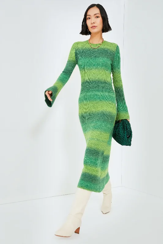 Midi dresses with ruffled hems for a romantic date night Gummy Green Multi Axon Dress Midi dresses with ruffled hems for a romantic date night Gummy Green Multi Axon Dress
