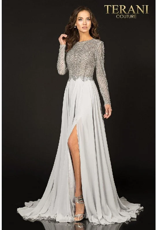 Maternity dress for a baby's first visit to the concert Terani Couture 1813M6703 Formal Long Dress Maternity dress for a baby's first visit to the concert Terani Couture 1813M6703 Formal Long Dress