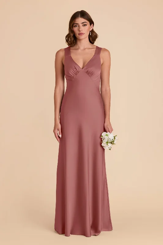 Maternity dress for a baby's first visit to the vineyard Veronica Matte Satin Dress - Wild Rose Maternity dress for a baby's first visit to the vineyard Veronica Matte Satin Dress - Wild Rose