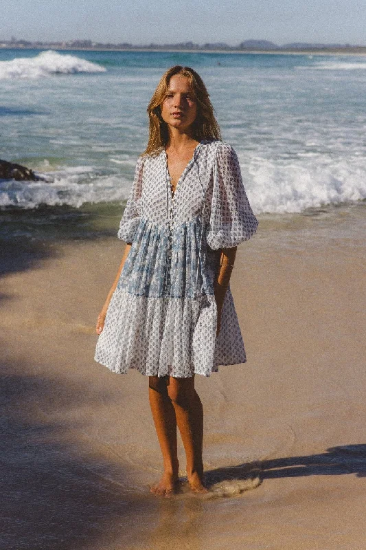 Polyester mini dresses for easy care Nora Mini Dress ~ Aquamarine