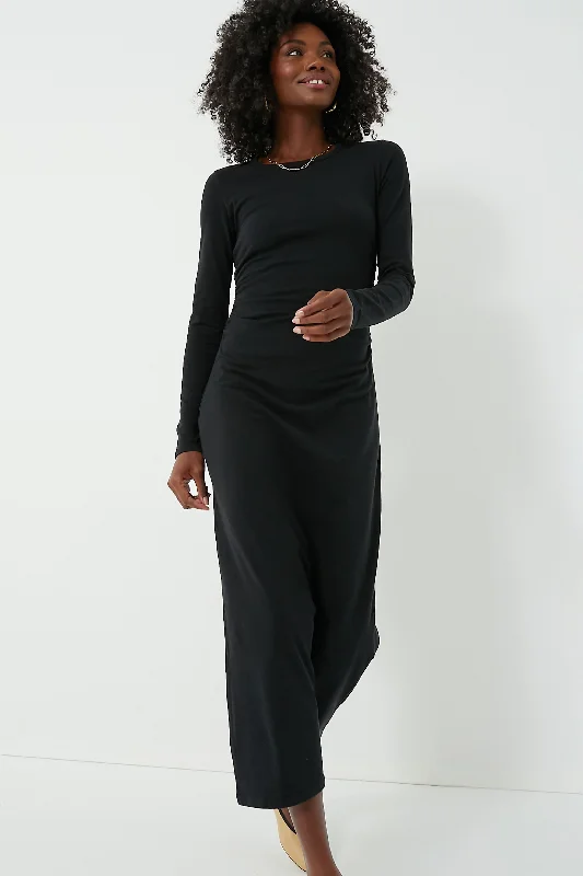 Midi dresses with polka dot prints for a playful summer outfit Black Wiley Dress