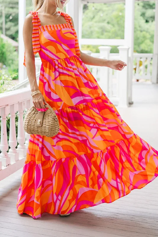 Sleeveless midi dresses with lace details for summer weddings Abstract Tied Straps Maxi Dress Sleeveless midi dresses with lace details for summer weddings Abstract Tied Straps Maxi Dress