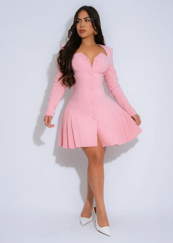 Mini dresses with side slits for a sexy appeal Crimson Authority Mini Dress Pink