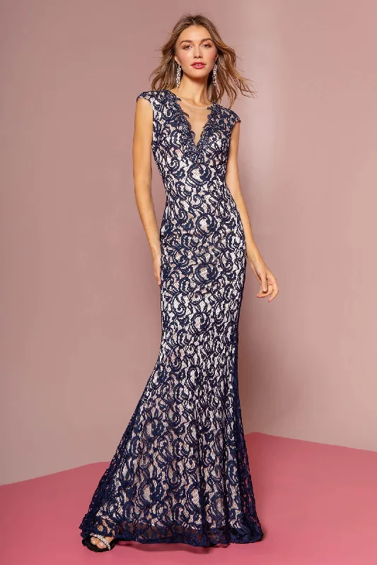 Maternity dress for a garden party Lace Long Open Back Prom Dress Formal Sale