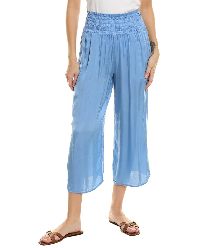 Plus Size Women's Stretch Cotton Tight Trousers in Navy for Comfortable Everyday WearBella Dahl Smocked Crop Pant Plus Size Women's Stretch Cotton Tight Trousers in Navy for Comfortable Everyday WearBella Dahl Smocked Crop Pant