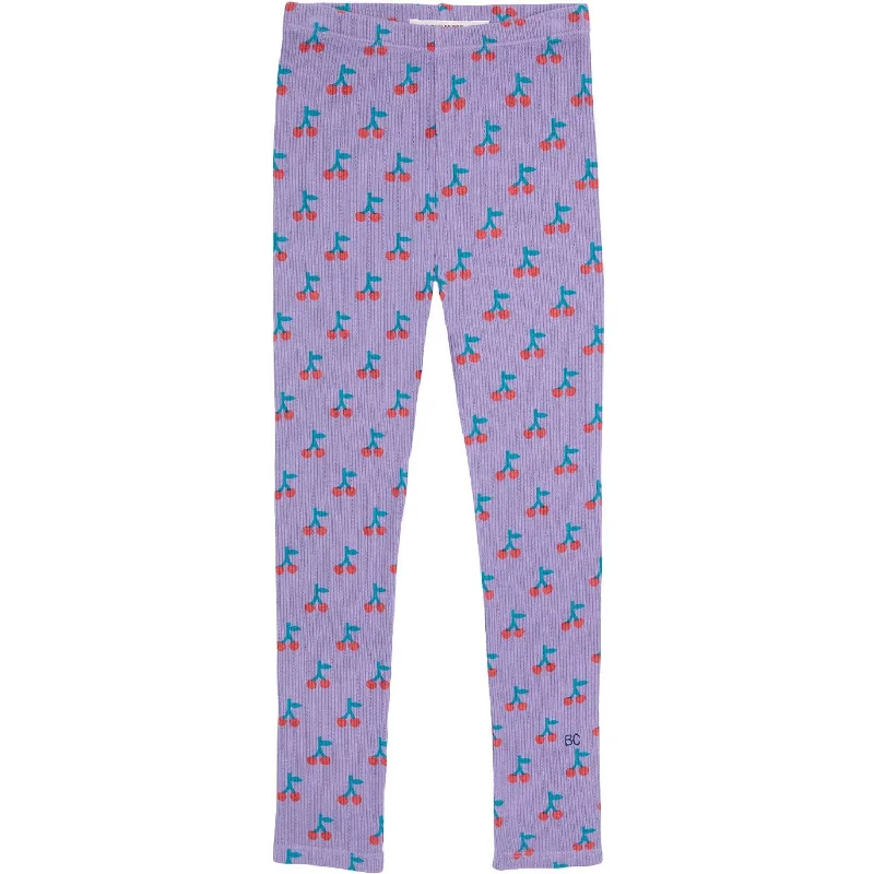 Women's Fleece - Lined Tight Trousers in Dark Blue for Warmth in Cold WeatherBobo Choses Lavender Bobo Cherry All Over Leggings Women's Fleece - Lined Tight Trousers in Dark Blue for Warmth in Cold WeatherBobo Choses Lavender Bobo Cherry All Over Leggings