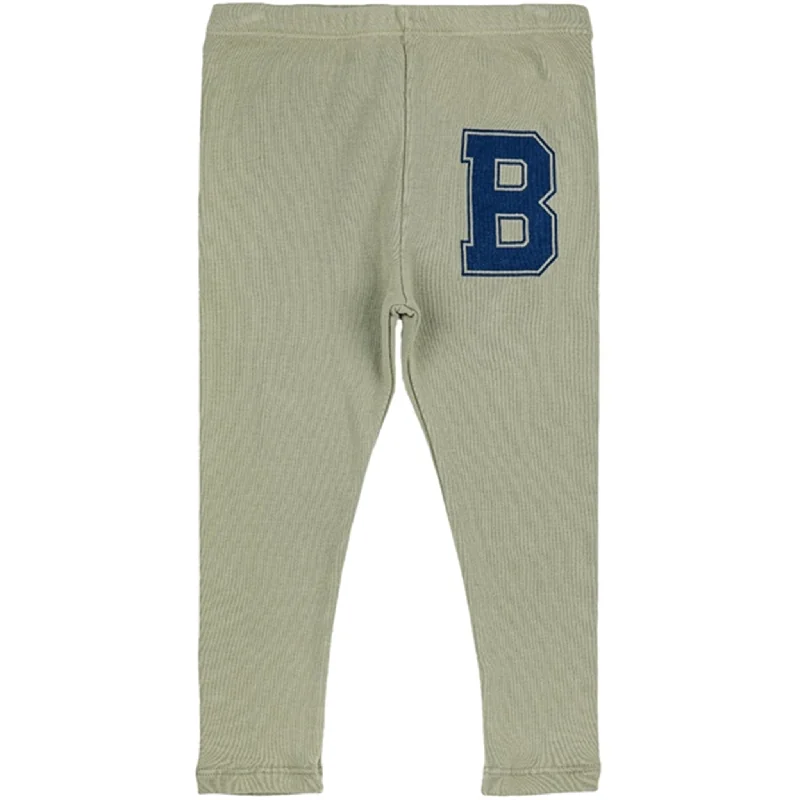 Women's Metallic Tight Trousers in Gold for a Glamorous Party EnsembleBobo Choses Light Green Big B Leggings