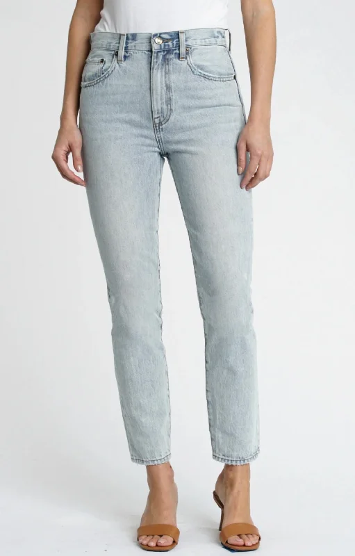 Women's Leather - Look Tight Trousers with Zipper Details in Dark Gray for an Urban StyleKeaton High Rise Slim Straight Jean In Blue Women's Leather - Look Tight Trousers with Zipper Details in Dark Gray for an Urban StyleKeaton High Rise Slim Straight Jean In Blue