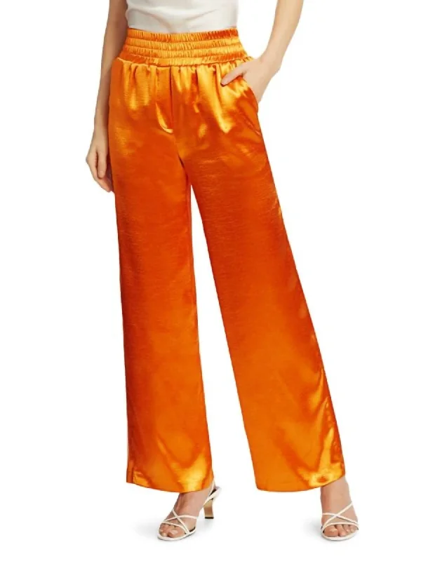 Women's Faux Leather Tight Trousers with Studded Details in Brown for an Edgy StyleKylie Pant In Citrus Orange Women's Faux Leather Tight Trousers with Studded Details in Brown for an Edgy StyleKylie Pant In Citrus Orange