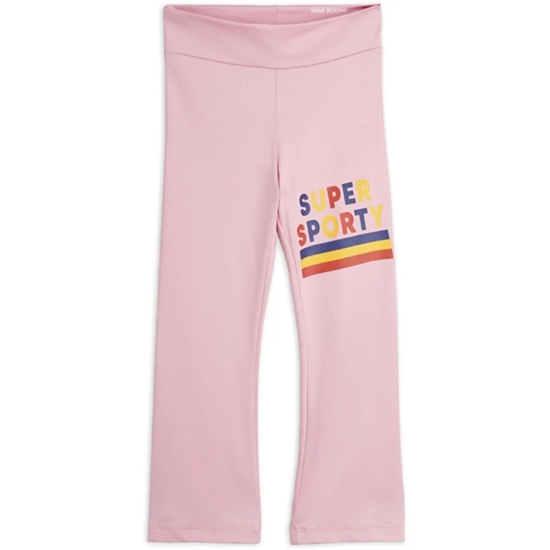 Women's Metallic Tight Trousers in Gold for a Glamorous Party EnsembleMini Rodini Pink Super Sporty Sp Flared Leggings