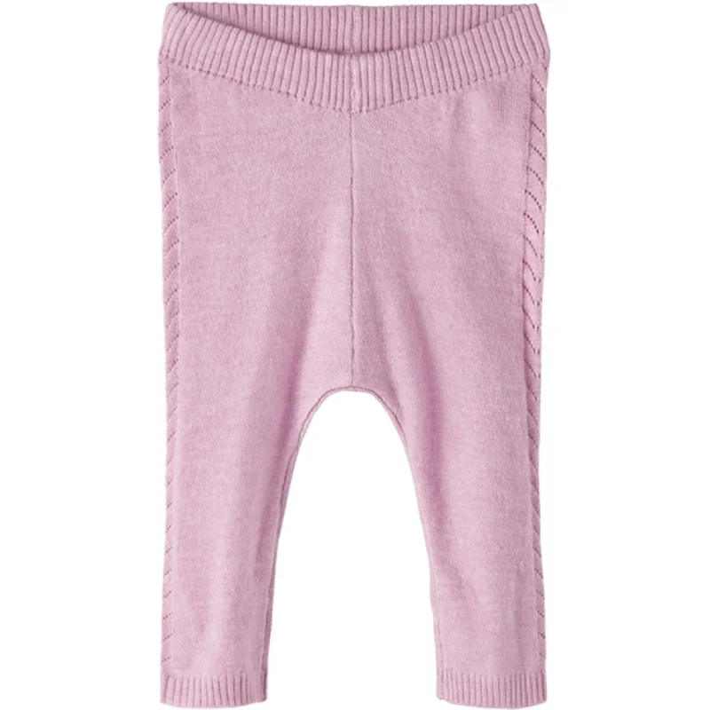 Women's Fleece - Lined Tight Trousers in Dark Blue for Warmth in Cold WeatherName it Lavender Mist Remille Knit Leggings Women's Fleece - Lined Tight Trousers in Dark Blue for Warmth in Cold WeatherName it Lavender Mist Remille Knit Leggings