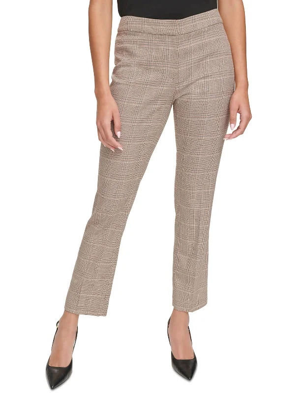 Women's Tight Trousers with Rhinestone Embellishments in Silver for a Sparkly LookPetites Womens Mid-Rise Glen Plaid Straight Leg Pants Women's Tight Trousers with Rhinestone Embellishments in Silver for a Sparkly LookPetites Womens Mid-Rise Glen Plaid Straight Leg Pants